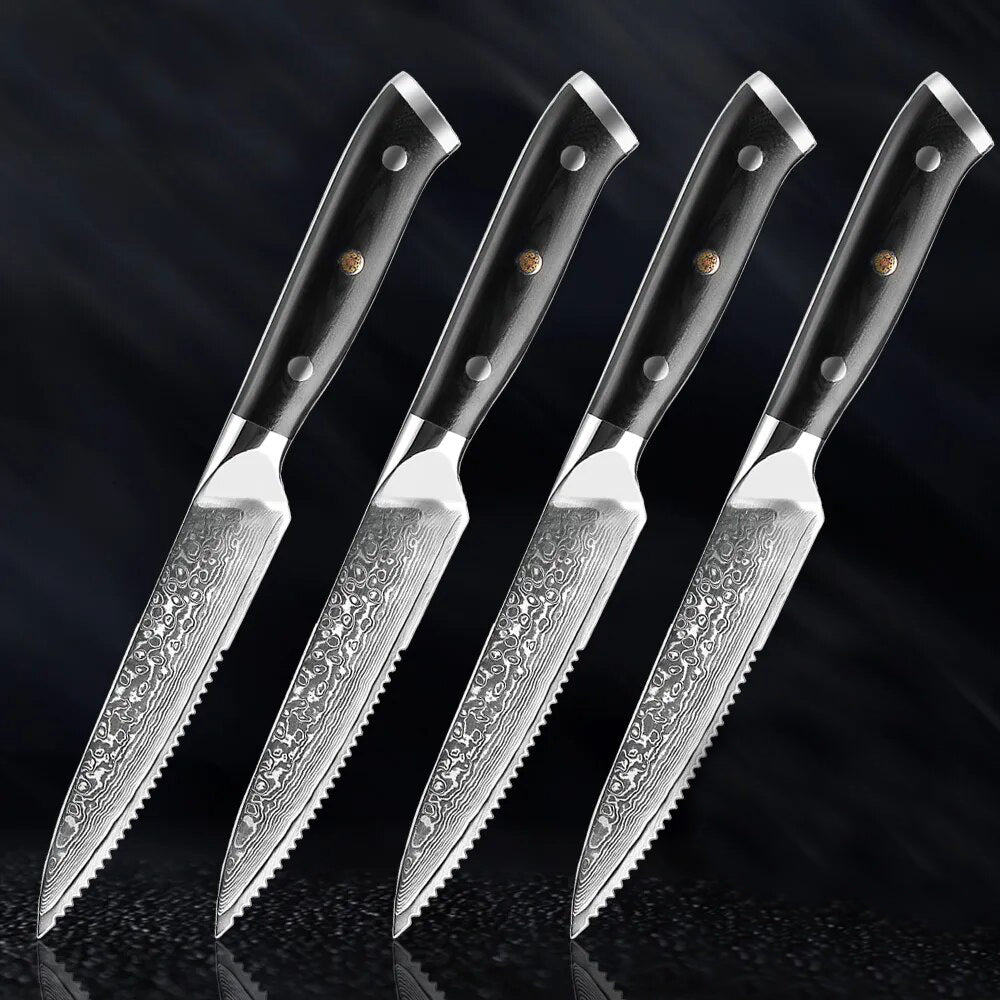 Kuro Damascus Steak Knife Bundle