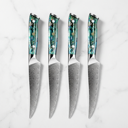 Aonami Damascus Steak Knife Bundle