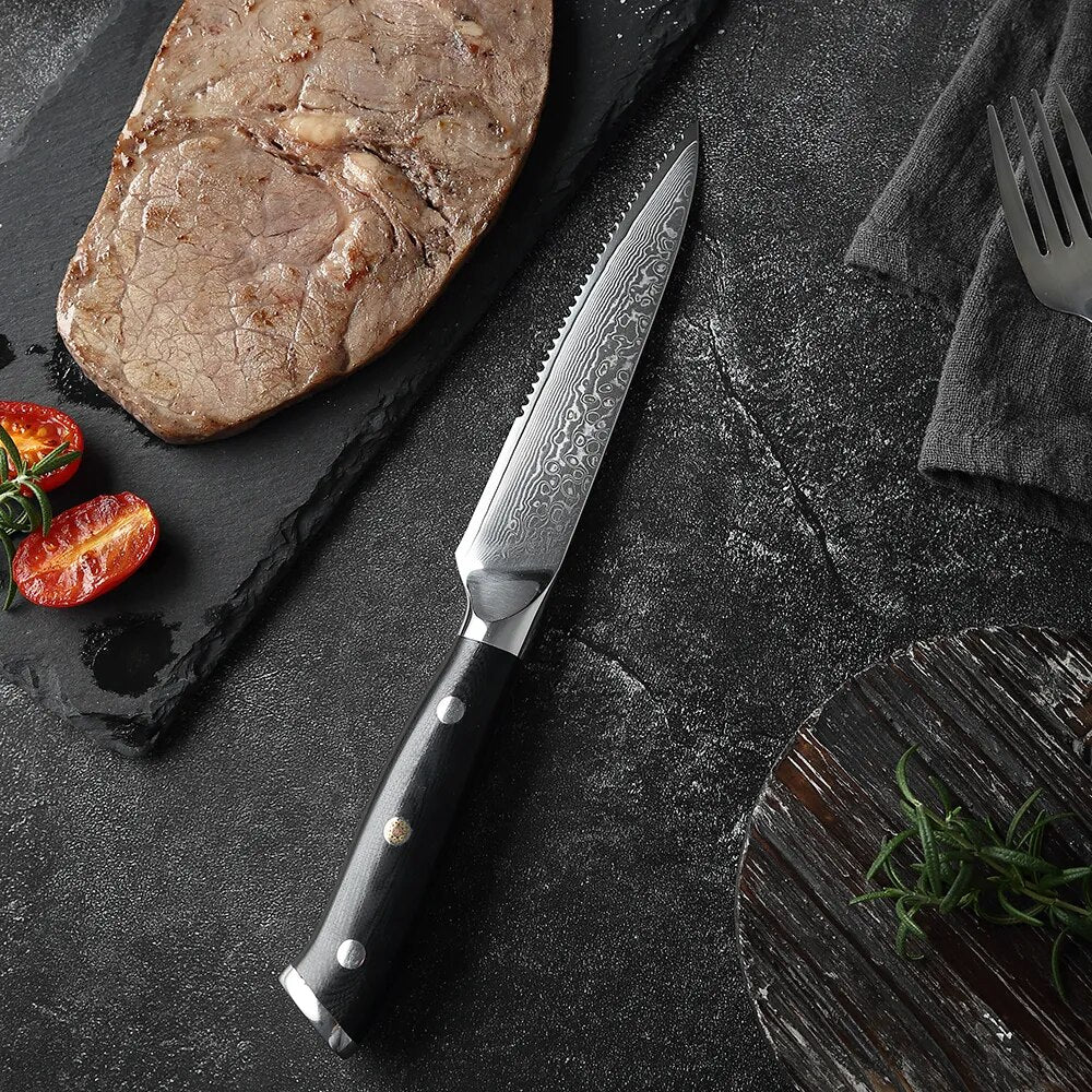 Kuro Damascus Steak Knife Bundle