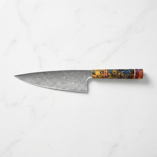 Mahou Damascus Butcher Knife